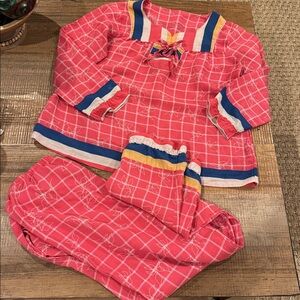 Vibrant Pink Plaid Two-Piece Set